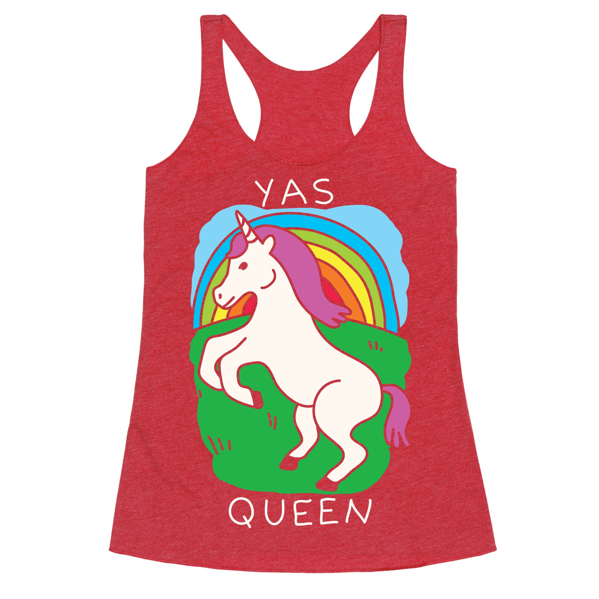 Yas Queen Unicorn Racerback Tank